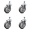 Service Caster 5 Inch Thermoplastic Rubber Wheel Swivel 3/8 Inch Threaded Stem Caster Set SCC SCC-TS20S514-TPRB-381615-4 - alternate 1